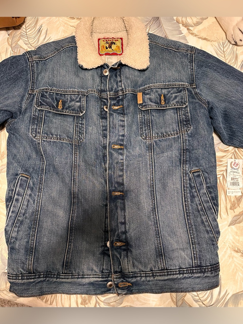 Cinch Men's Blue Denim Sherpa Collar Jacket